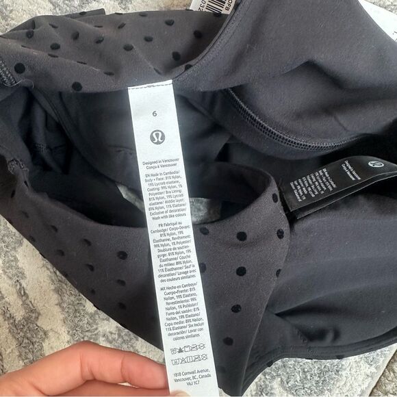 NWT Align Tank Flock Light Support Polka Dot Crop Tank Black Sz 6 NEW Lululemon - Picture 8 of 8